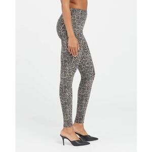 Spanx Womens Jean-ish Ankle Slim Leggings Taupe Snakeskin XL